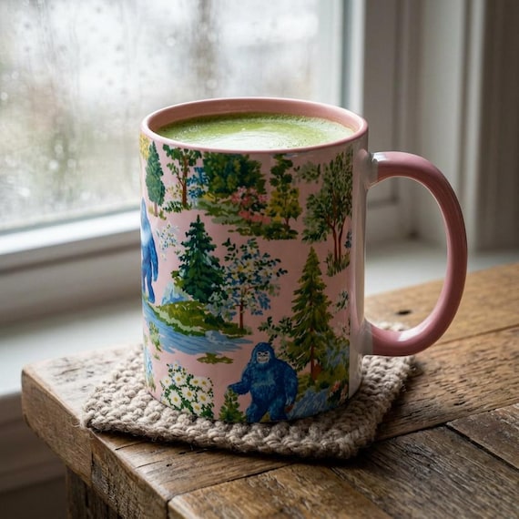 Bigfoot Sasquatch Mug - Coffee Cup Paranormal Gift  Bigfoot Sasquatch Print Forest Funny Mug