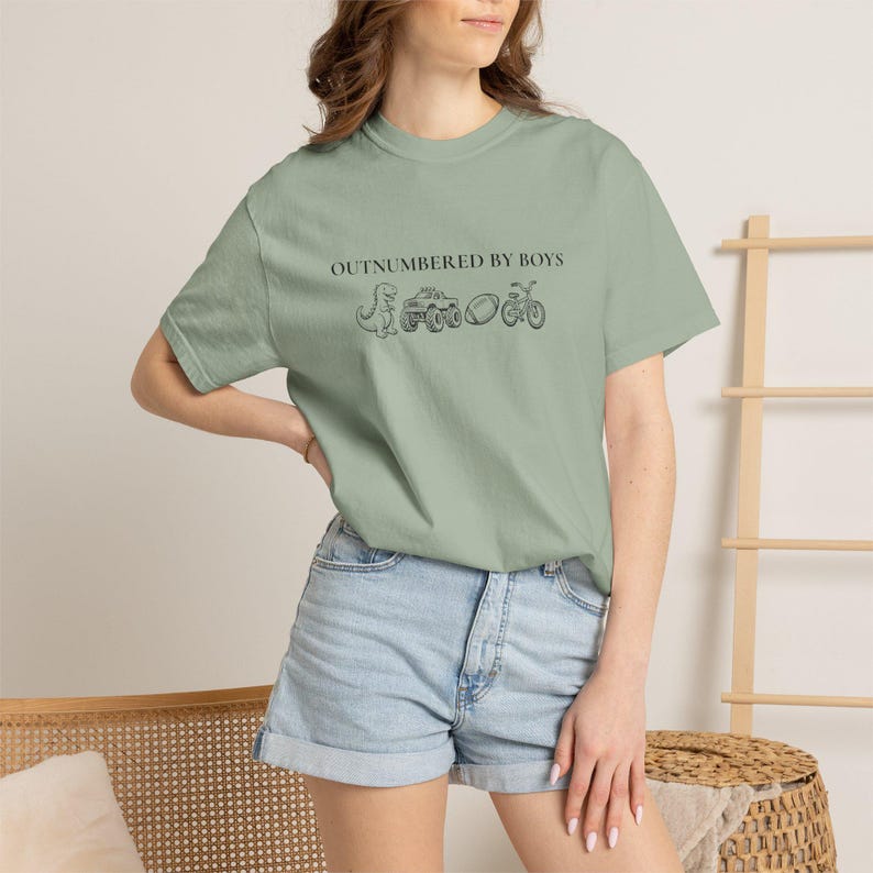 Comfort Colors® Funny Mama Shirt, Outnumbered by Sons Gift, Mother's Day Gift for Her, Mom Goose Shirt, Gift for Mother of Boys image 11