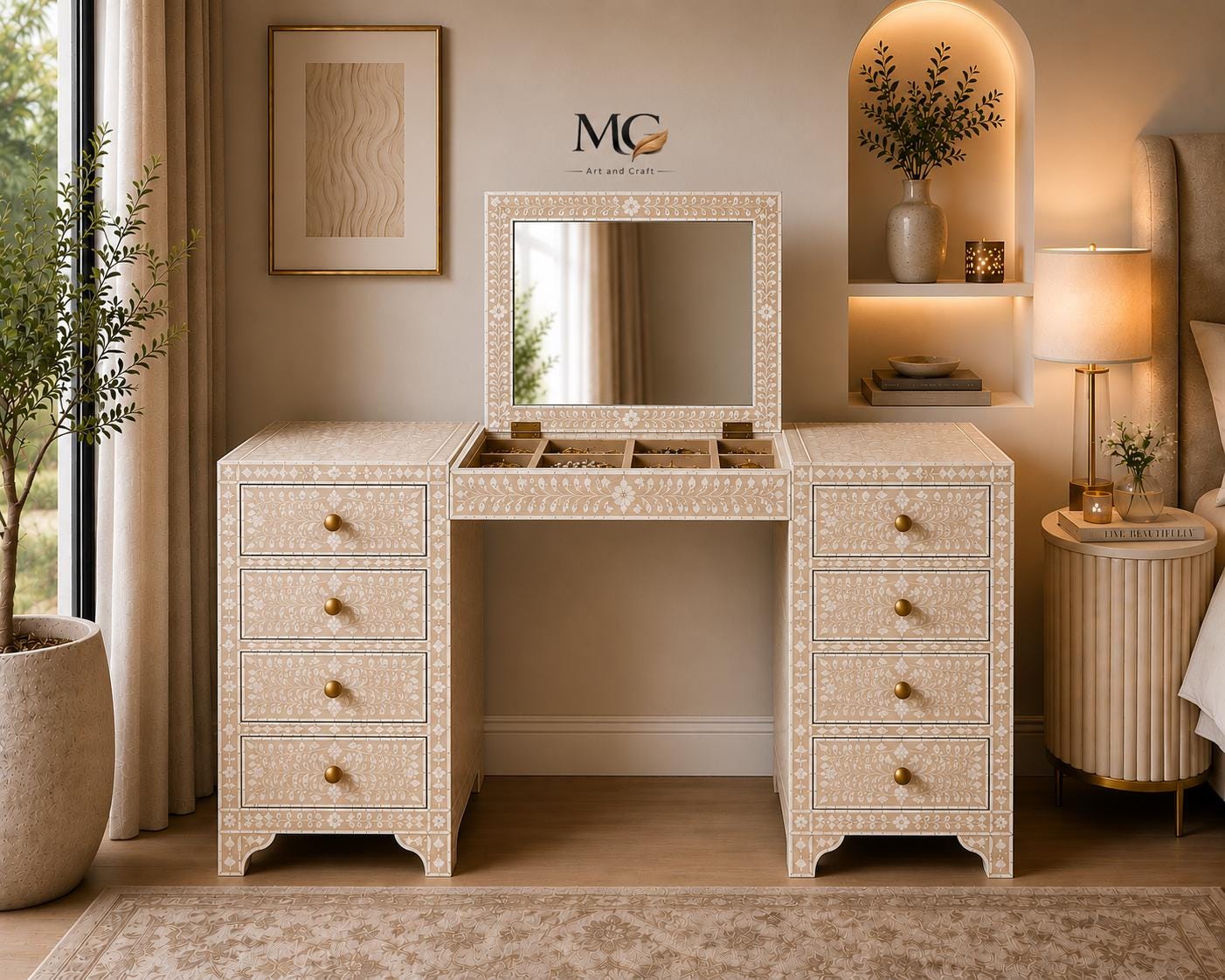 Dressing Table With Flip Mirror