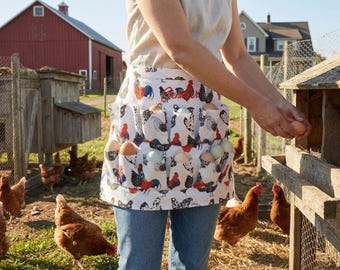 Egg Gathering Apron |  embroidered apron | Garden Apron |  Egg Collecting Apron |  Harvest Apron | for adults and kids