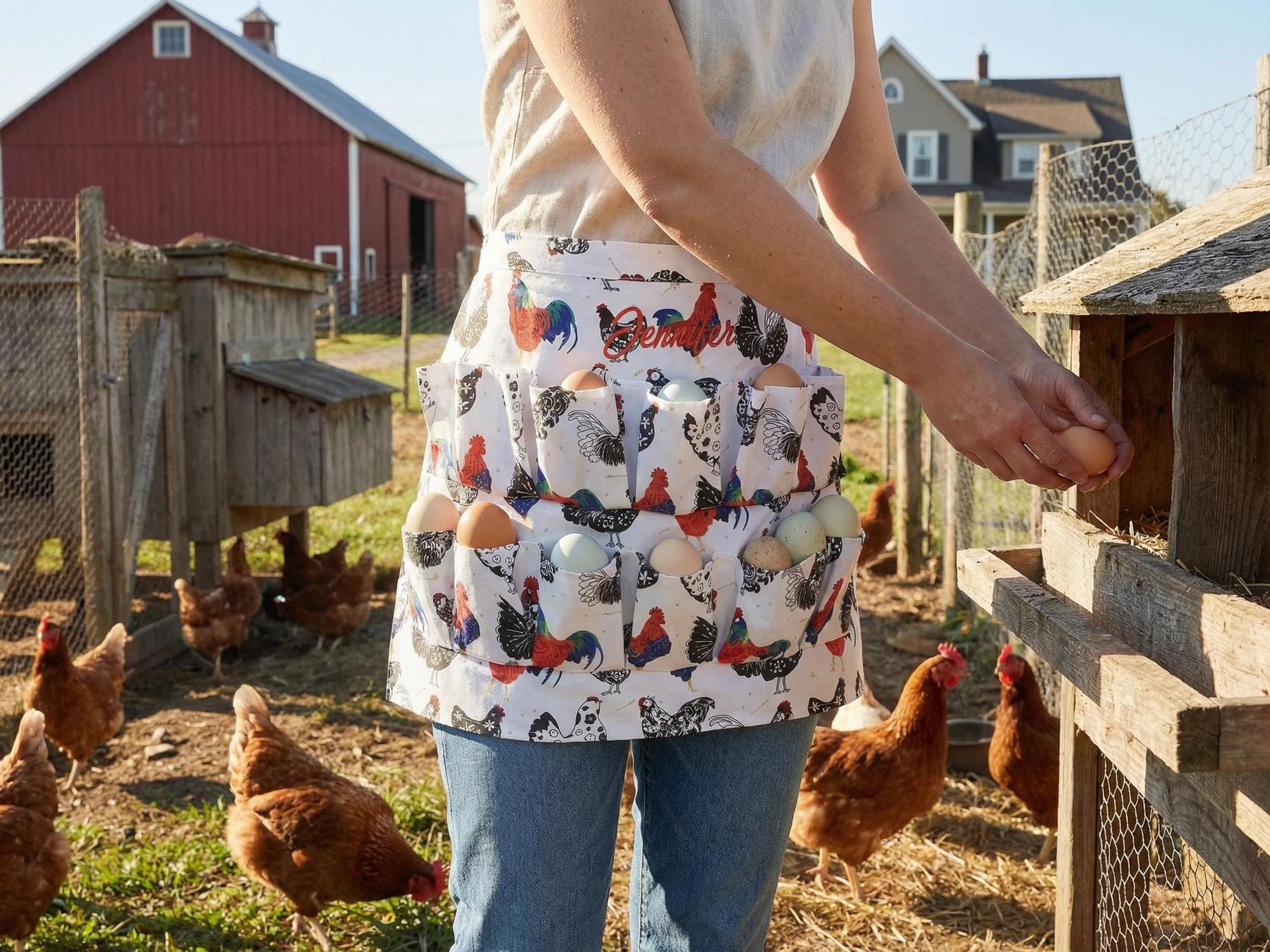 knee length dresses for ladies Chicken Feeding Farm Apron Made in USA – Cattle Kate