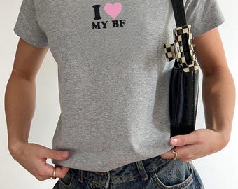 I Heart My BF Baby Tee | Y2K Inspired 100% Cotton T-shirt