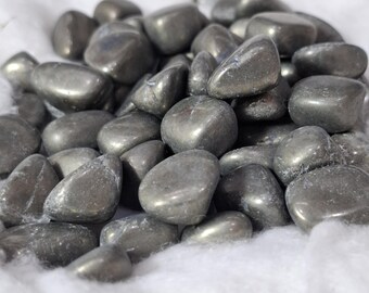 Piedras de pirita pulidas y rodadas para meditación, trabajo energético y abundancia (2,5-5 cm)