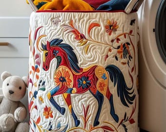 Kosz na pranie z motywem konia, rustykalny pojemnik na pranie w stylu pustynnym, prezent dla miłośników zwierząt
