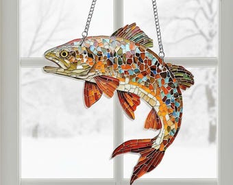 大型45cm】ヴィンテージ ステンドグラス サンキャッチャー 壁掛け