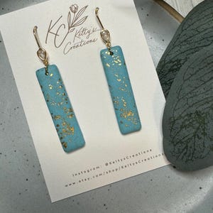 Polymer Clay Rectangle Dangle Earrings