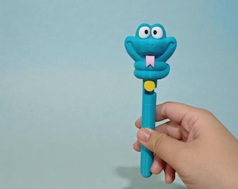 Blue Snake Anti Venom Pen – Handmade 0.5mm Black Ink Clip Writing Pen