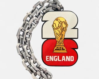 England Soccer Hyper Chain Necklace | 3D Printed Statement Chain | Football Fan Jewelry | Game Day Outfit | England Fan Gift