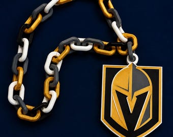 Vegas Hockey Hyper Chain Necklace | 3D Printed Hockey Fan Outfit | Oversized Game Day Sports Pendant
