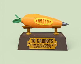 Zootopia Carrot Pen & Stand- 3D Printed Black Gel Pen
