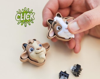 Farm Animal Clicker Fidget Toy – 3D Printed Animal Face Clickers – Cute Sensory Desk Toy – Goat Duck Sheep Horse Collectible