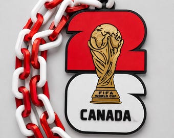Canada Soccer Hyper Chain Necklace | 3D Printed Statement Chain | Football Fan Jewelry | Game Day Outfit | Canada Fan Gift