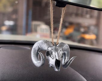 Ram Skull Car Charm Ready To Hang!