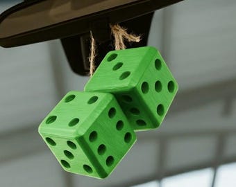 6 Sided Dice Rearview Mirror Decor Ready To Hang!