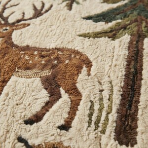 Rustic Cabin Deer Area Rug Forest Lodge Woodland Lamp Nature Living ...