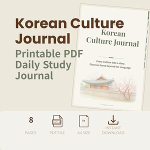 Korean Culture Journal | K-Culture & Language Learning Printable (Digital Download)