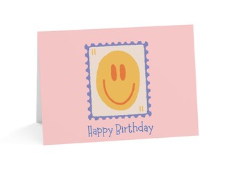 Birthday Card – Smiley Face Design | 5" x 7" | Blank Inside