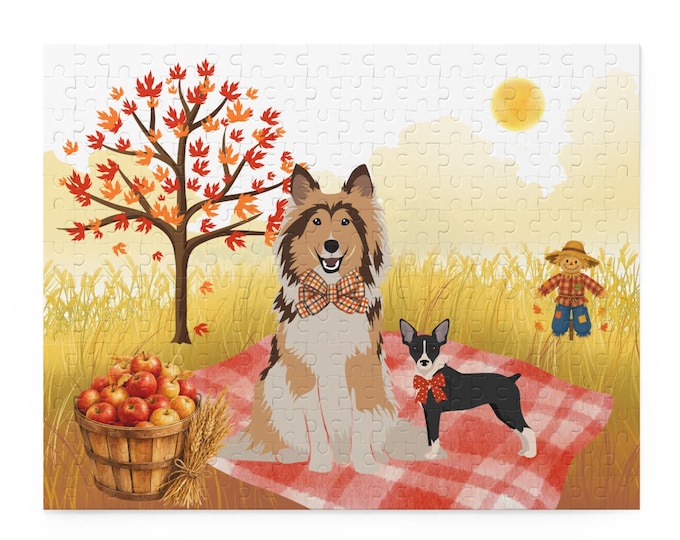 Featured listing image: Autumn Picnic Dogs Puzzle
