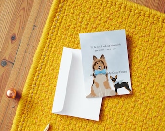 Bestie Greeting Card: Dog Illustration, Friendship Card