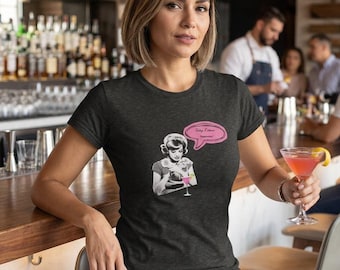Retro Woman with Cocktail Tee | Vintage Pop Art Speech Bubble