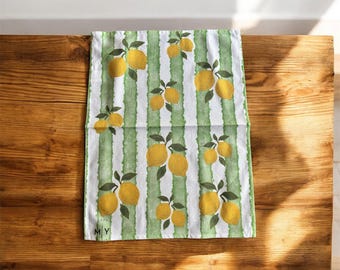 All about lemons: White Tea Towel 15"x20"