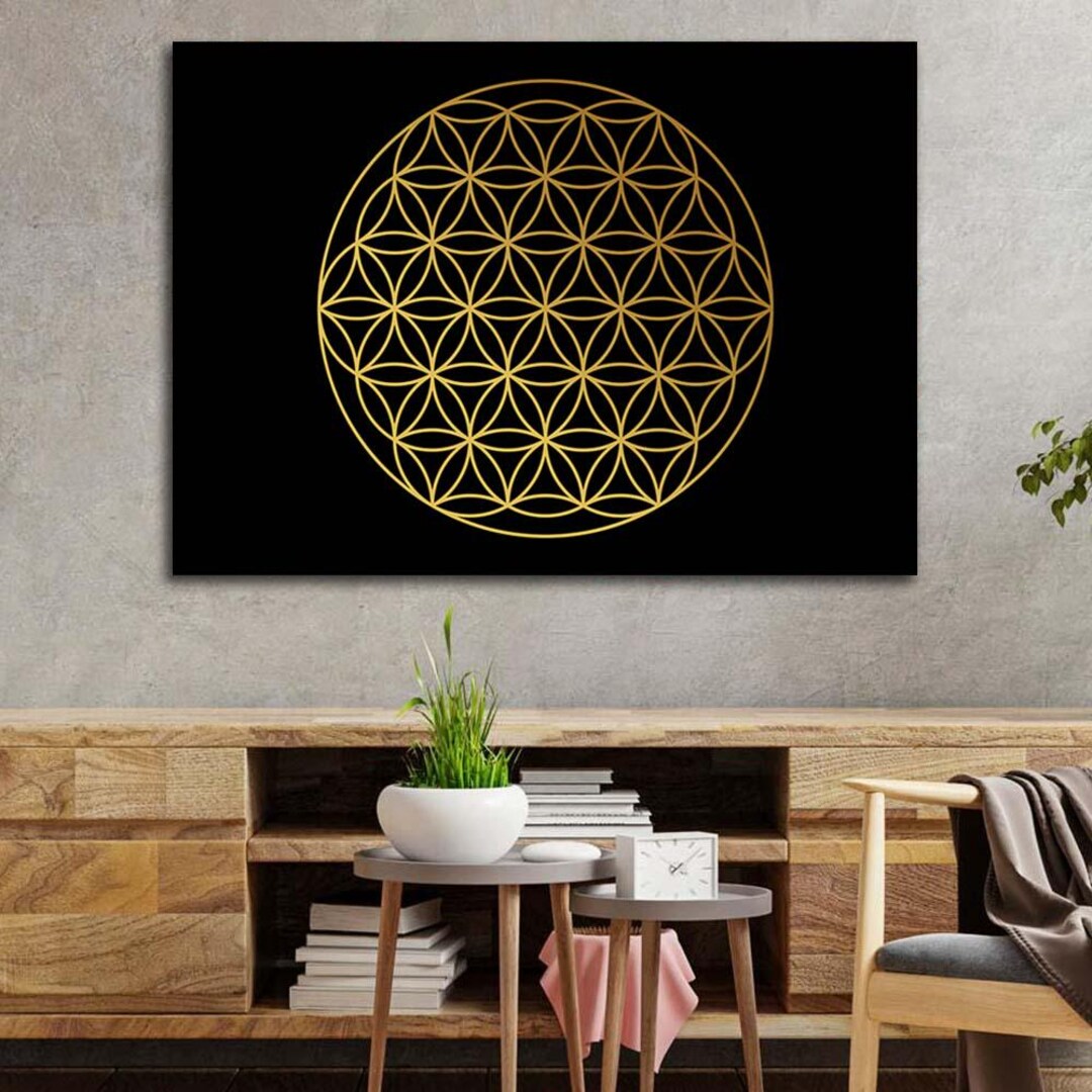 Flower of Life Wall Art, Sacred Geometry Decor, Spiritual Mandala Art ...