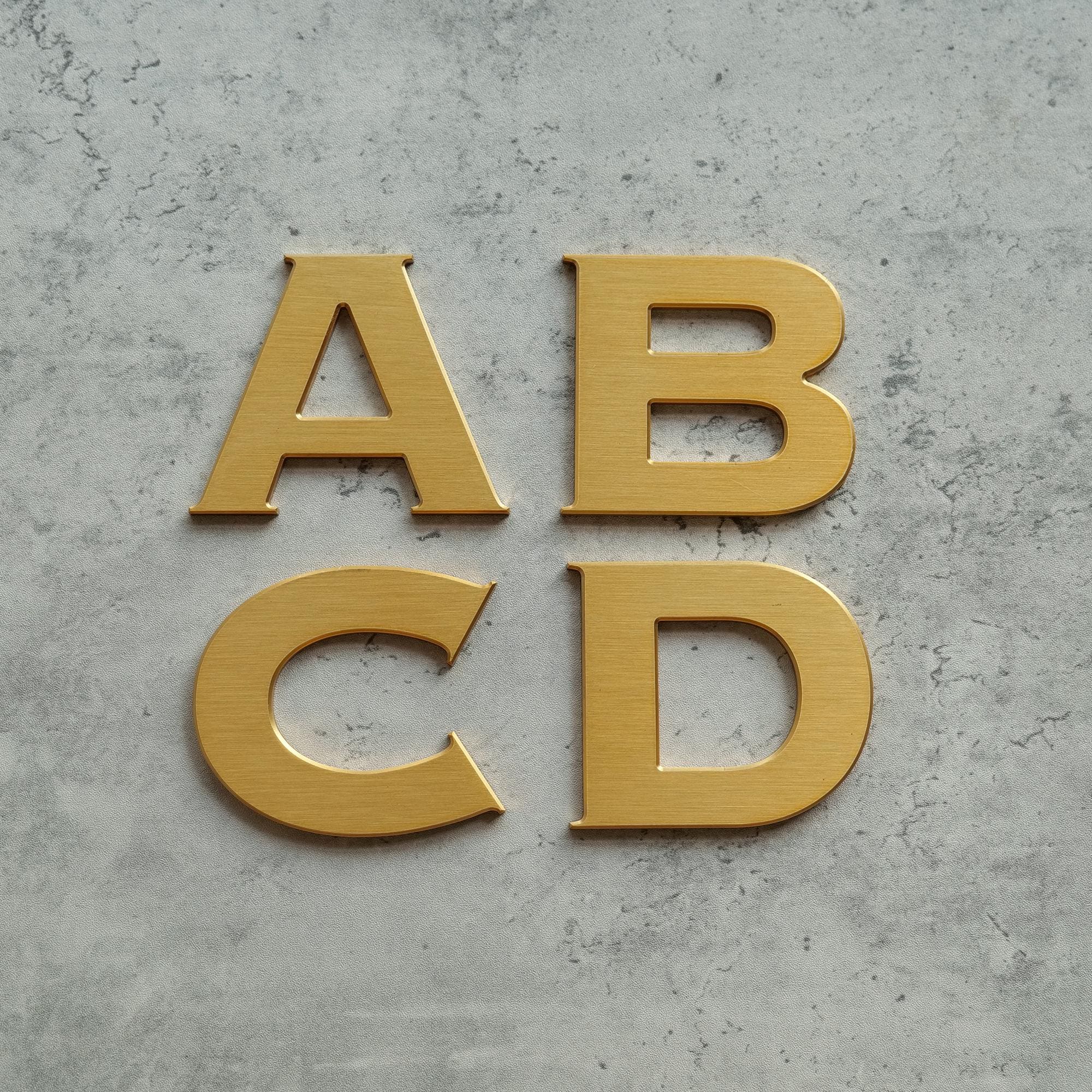 Solid Brass Lettering Custom Solid Brass Letters Sign, Brushed Brass Wall Letters, Metal ...
