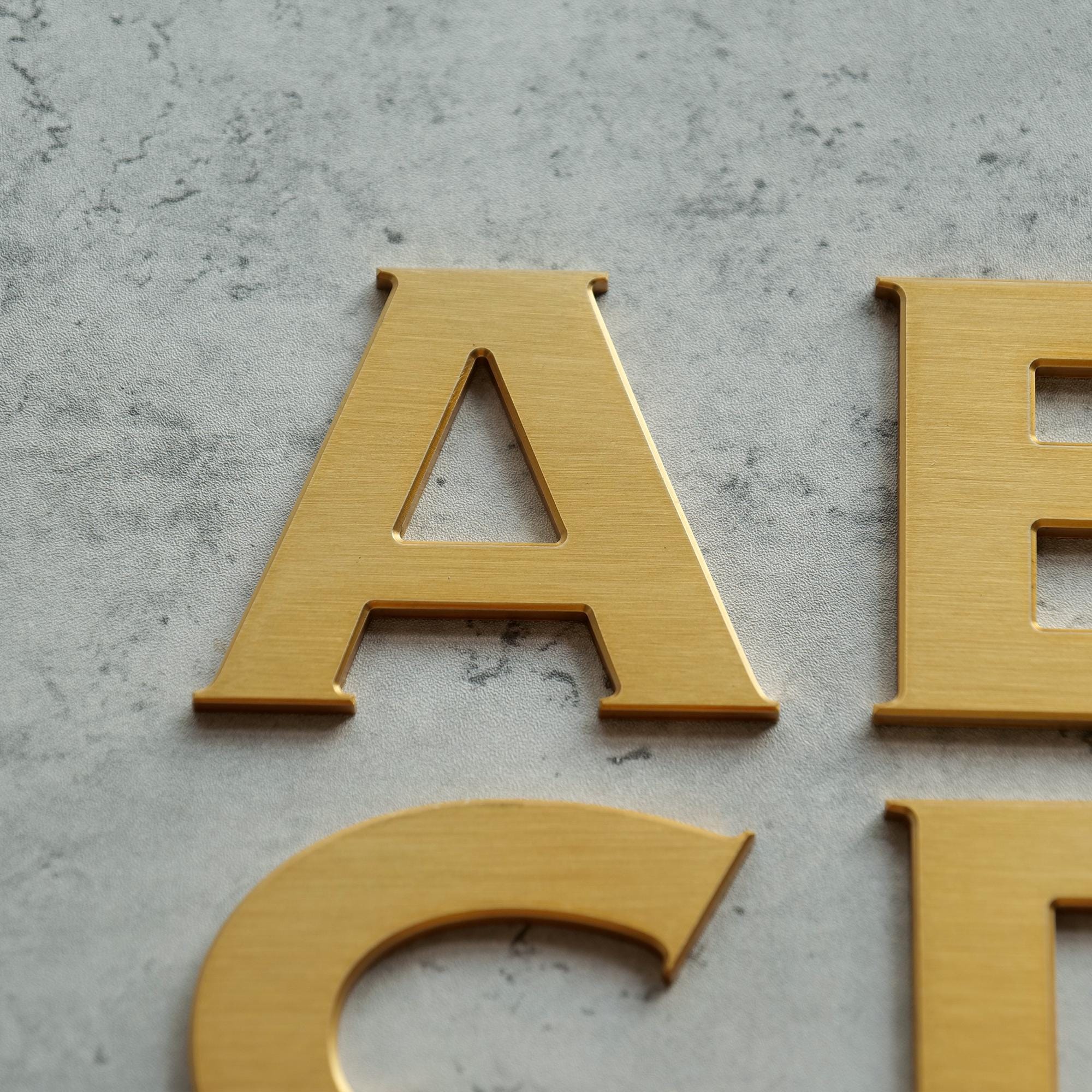 Solid Brass Lettering Custom Solid Brass Letters Sign, Brushed Brass Wall Letters, Metal ...
