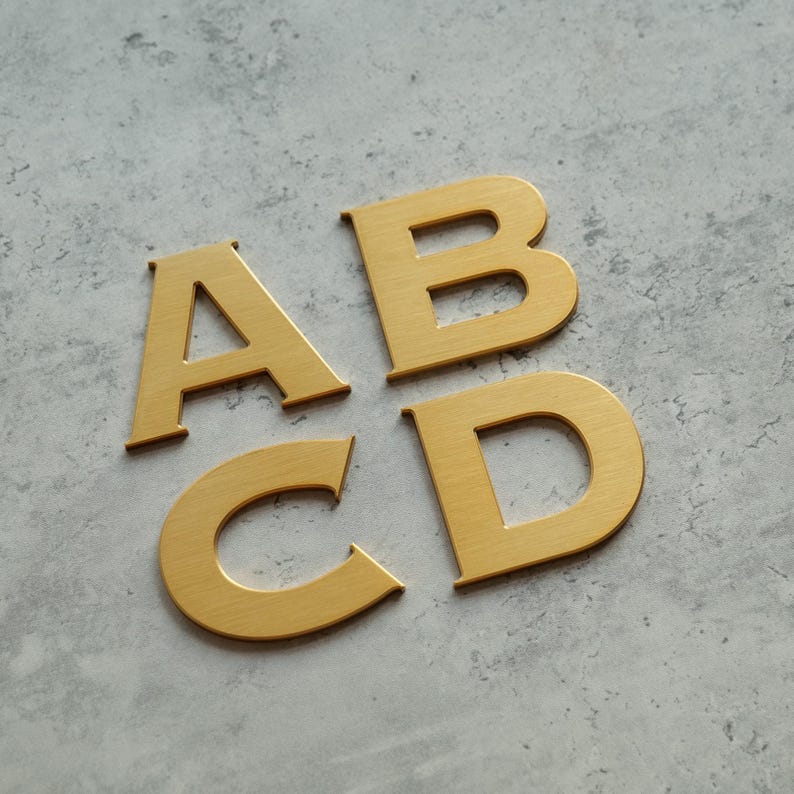 Solid Brass Lettering Custom Solid Brass Letters Sign, Brushed Brass Wall Letters, Metal ...