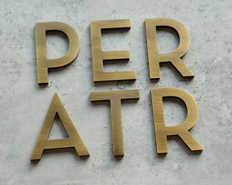 Custom Brass Letters – Premium Solid Brass Sign, Minimalist Metal Typography, Wall Lettering for Logo, Address & Interior Design