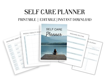 Self Care Planner Printable , Wellness Journal , Daily Mental Health Planner , Self Love, Mindfulness and Personal Growth PDF
