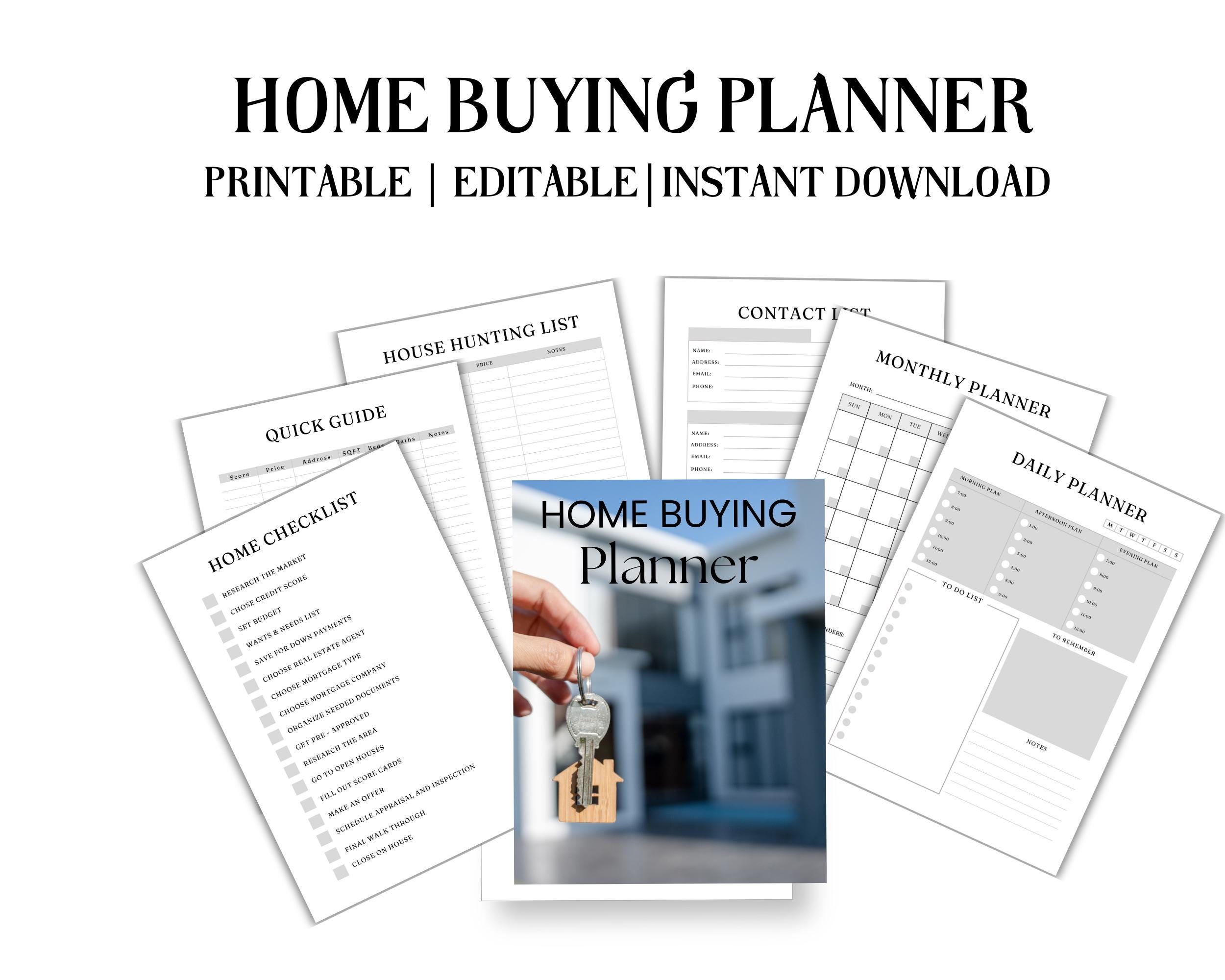 Home Buying Planner Printable | First Time Buyer Guide, House Hunting ...