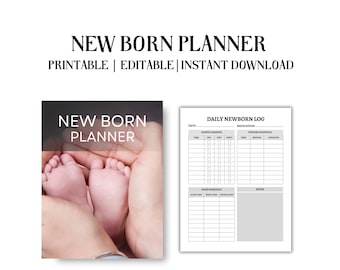 Agenda per neonati stampabile / Organizzatore per la cura del bambino, Monitoraggio del sonno e dell'allattamento, Registro dei pannolini e pianificatore di routine in formato PDF per neo-genitori