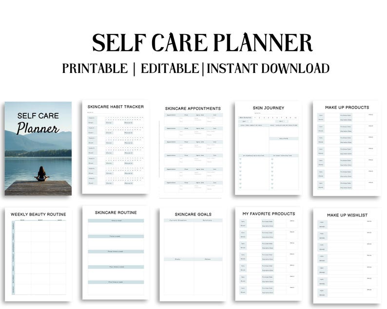 Self Care Planner Printable , Wellness Journal , Daily Mental Health ...