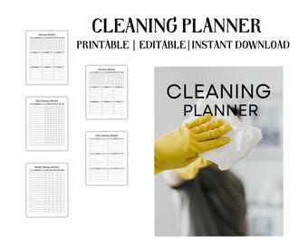 Planificador de limpieza imprimible / Programa de limpieza del hogar, tabla de tareas diarias, semanales y mensuales, organizador del hogar y lista de verificación de limpieza en PDF