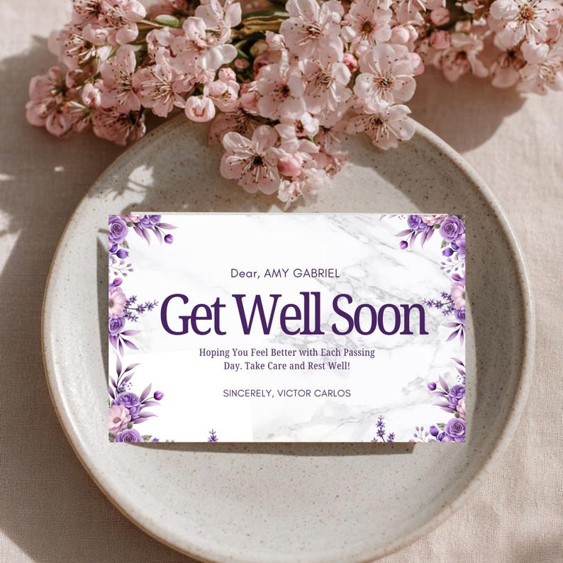 Get Well Soon Card Printable | Recovery Wishes Card, Encouragement ...