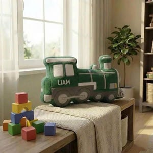 Coussin personnalisé pour locomotive : coussin train en peluche, cadeau unique pour les amateurs de train