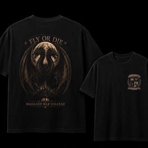Fliegen oder sterben Drachen Shirt, Drachenreiter T Shirt, Fantasy Bookish Geschenk, Empyrean inspiriert Tee Bild 1