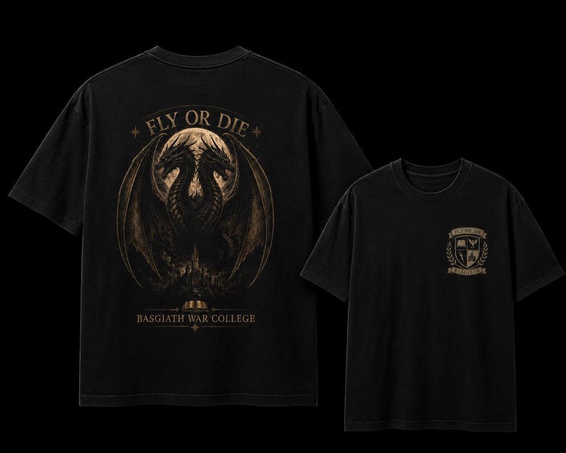 Fliegen oder sterben Drachen Shirt, Drachenreiter T Shirt, Fantasy Bookish Geschenk, Empyrean inspiriert Tee Bild 1