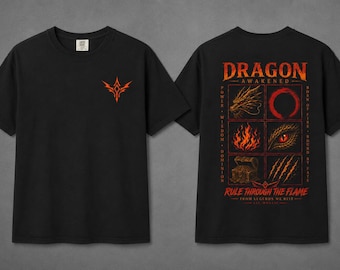 Dragon Awakened Shirt, Dragon T-Shirt, Fantasy Graphic Tee, Dragon Eye Shirt, Dark Fantasy Shirt, Mythology Tee, Fire Dragon Streetwear
