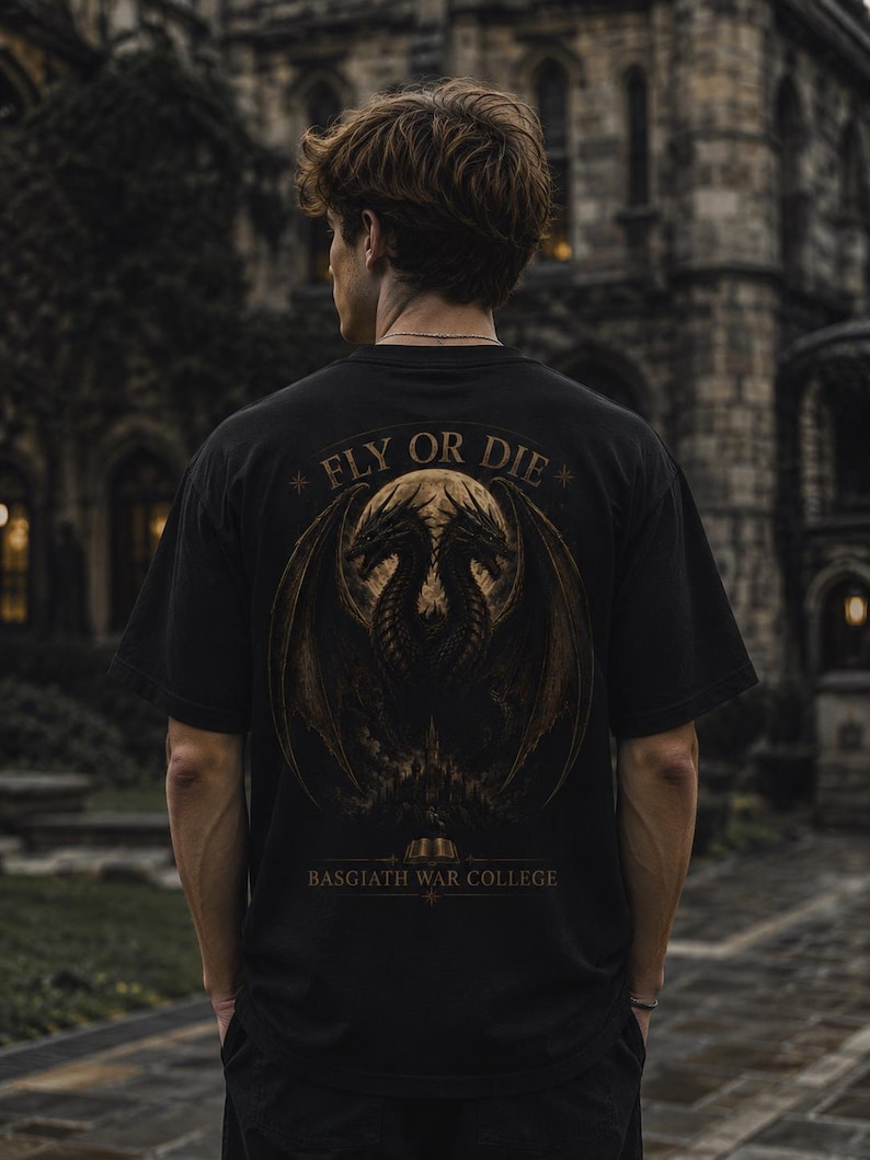 Fliegen oder sterben Drachen Shirt, Drachenreiter T Shirt, Fantasy Bookish Geschenk, Empyrean inspiriert Tee Bild 3