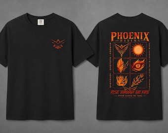 Phoenix Rising Shirt, From Ashes We Rise Tee, Mythology Graphic T-Shirt, Dark Fantasy Streetwear, Fire Bird Rebirth Gift, Unisex Phoenix Tee