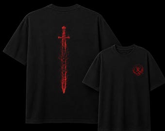 Rotes Rising Shirt, Still I Rise Sword T-Shirt, Sci Fi Fantasy Buch Shirt, Dpfeil inspiriertes grafisches T-Shirt, Booktok Leser Geschenk, Komfortfarben