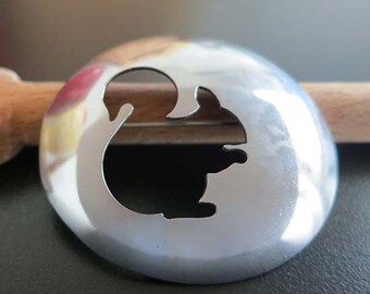 pRe-loved Collection - Upcycled Spoon brooch with squirrel silhouette