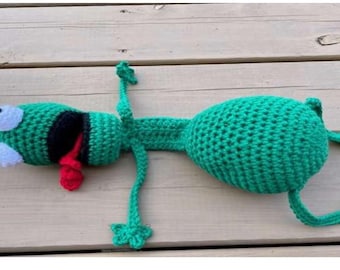 The Original Squashed Frog Door Stopper Amigurumi Instant download