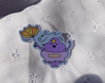 lumpy space princess in the wind sticker