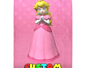 Princess Peach Blanket with Custom Name
