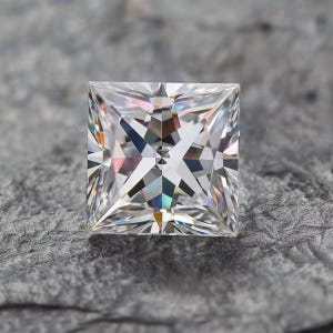 Princess Cut Moissanite Loose Stone, D Color VVS1 White, Lab Created Diamond Alternative with Certificate