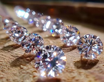3.5mm to 6mm Round Cut Moissanite Loose Stone, D Color VVS1 White, Lab Created Diamond Alternative