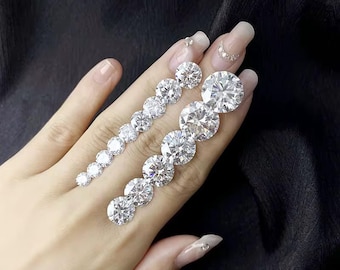 Round Cut Moissanite Loose Stone, D Color VVS1 White, Lab Created Diamond Alternative with Certificate